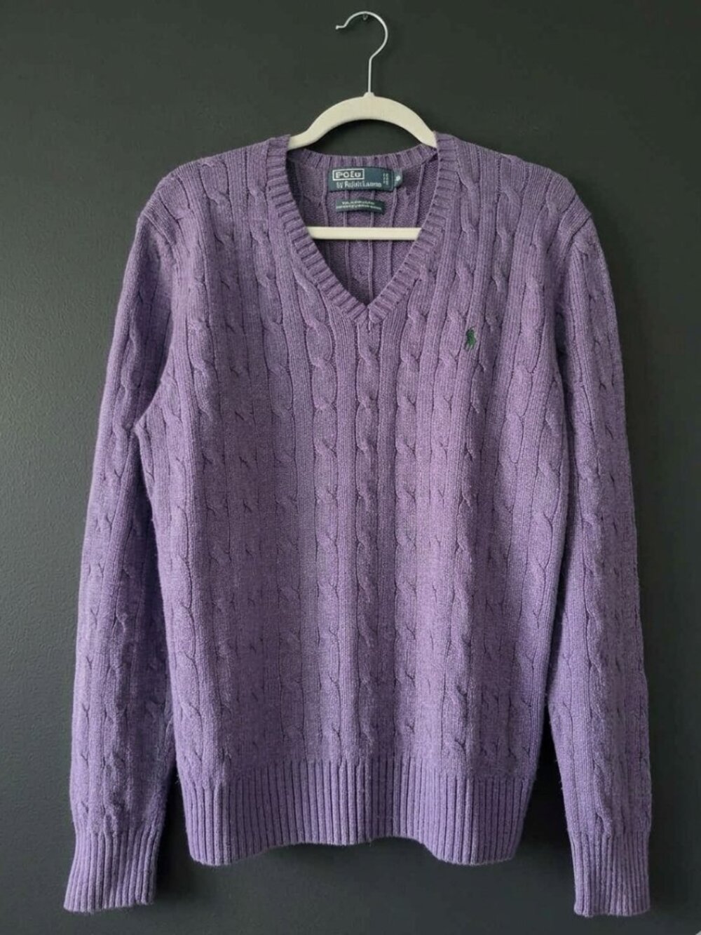 NWOT & 100% Silk Vintage Polo Ralph Lauren  Cable Knit Sweater Men's M / Unisex